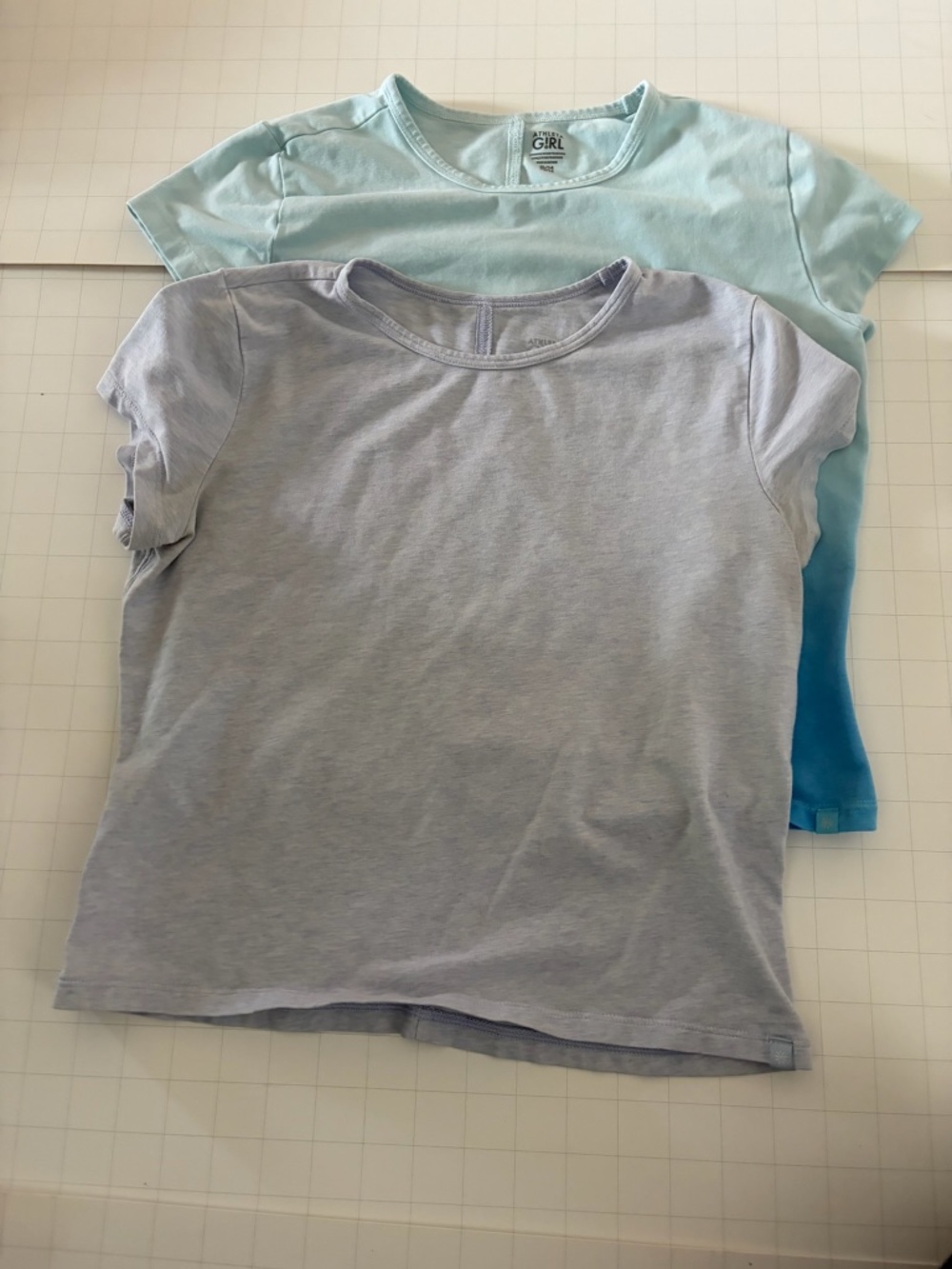 Athleta Girl Short Sleeve Active Tee Bundle XL 14 Blue Ombre &  Heathered Purple